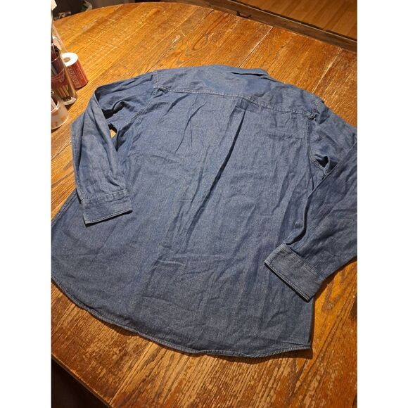 New Ford A of M IAMAW XL Denim Button Shirt USA Union Logo Casual Long Sleeve - Picture 3 of 3